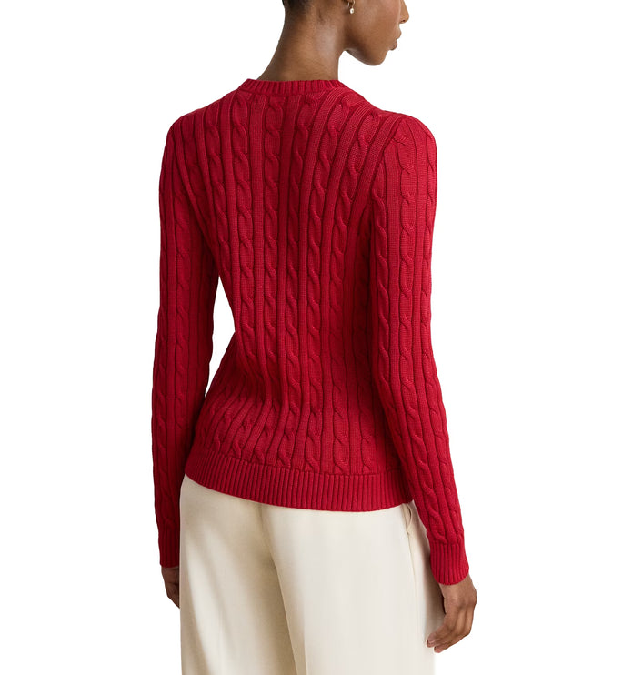 Polo Ralph Lauren Women's Cable-Knit Cotton-Blend Cardigan Ralph Red