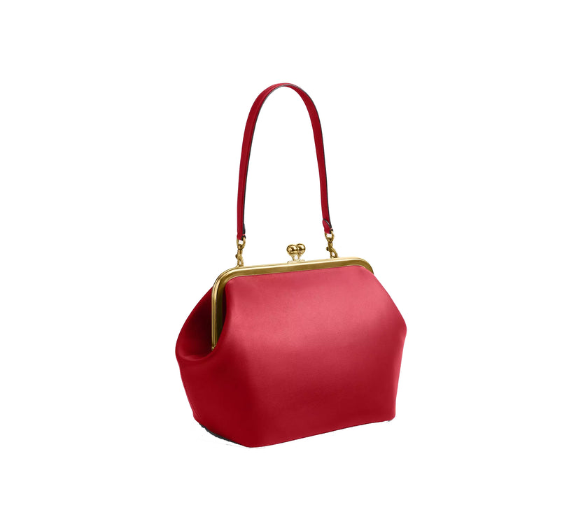 Coach Women's Kisslock Frame Bag 27 Brass/Poppy