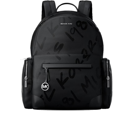 Michael Kors Women's Prescott Large Printed Nylon Backpack Black