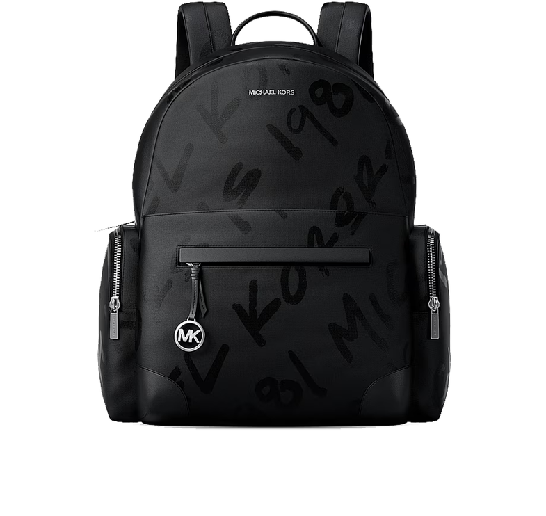 Michael Kors Women's Prescott Large Printed Nylon Backpack Black