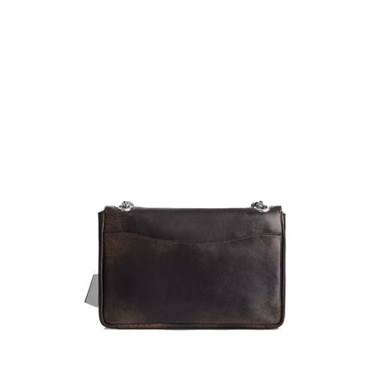 Coach Women's Elodie Crossbody Bag 24 In Loved Leather Silver/Black Brown