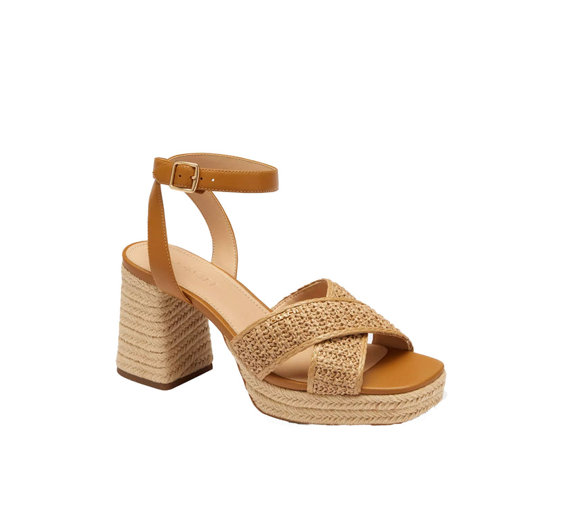 Coach Women's Block Heel Sandal Natural