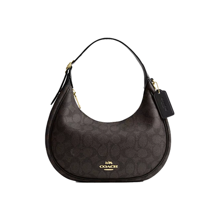 Coach Women's Emily Shoulder Bag In Signature Canvas Gold/Walnut/Black