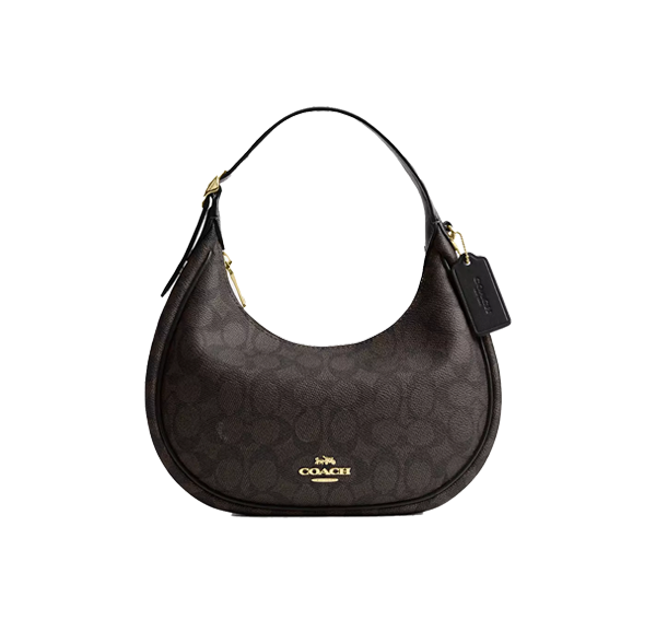 Coach Women's Emily Shoulder Bag In Signature Canvas Gold/Walnut/Black