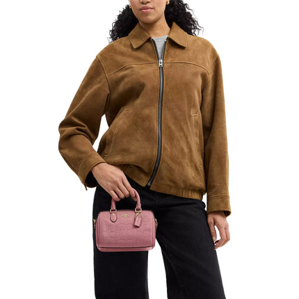 Coach Women's Mini Rowan Crossbody Bag In Signature Leather Gold/Peony