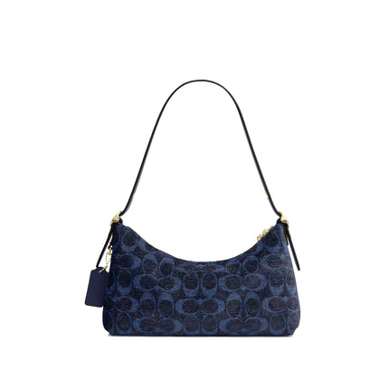 Coach Women's Emeilia Shoulder Bag In Signature Chenille Gold/Navy