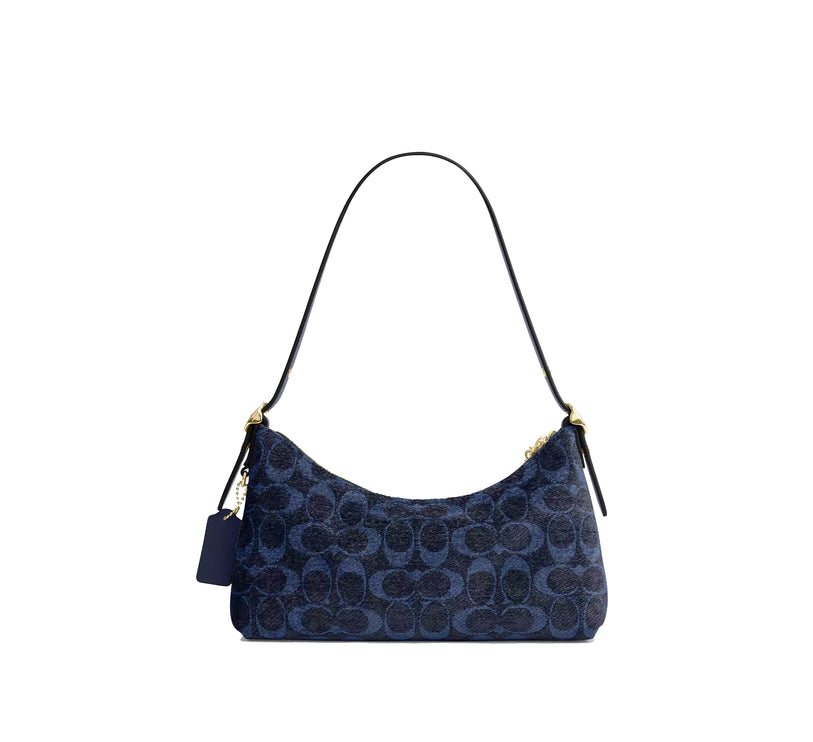 Coach Women's Emeilia Shoulder Bag In Signature Chenille Gold/Navy