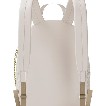 Michael Kors Women's Slater Large Signature Logo Backpack Light Cream Multi/Gold