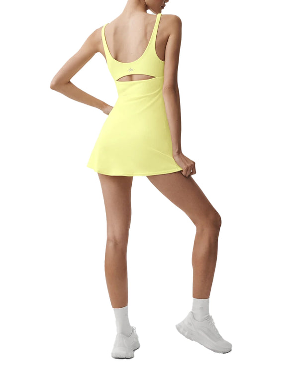 alo Women's Slice Tennis Dress Sunshine