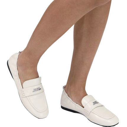 Marc Jacobs Women's The Leather Jude Loafer Cotton White