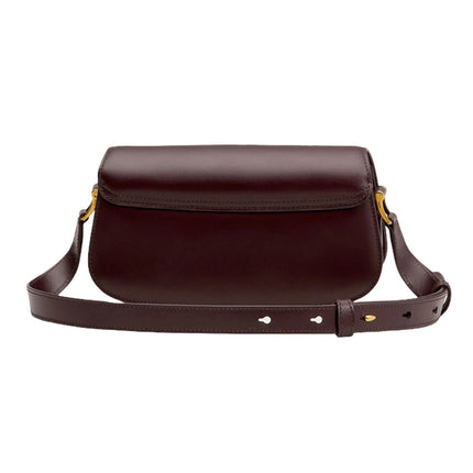 AMI Alexandre Mattiussi Leather Paris Paris Shoulder Bag Burgundy