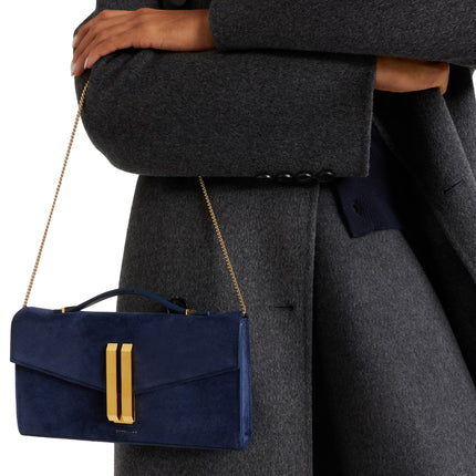 DeMellier London Women's The Vancouver Clutch Navy Suede