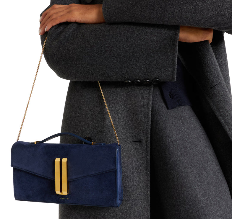 DeMellier London Women's The Vancouver Clutch Navy Suede