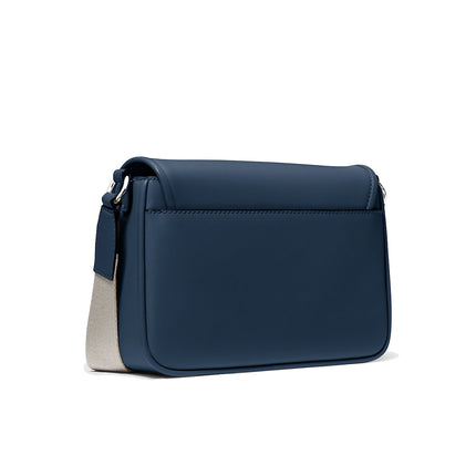 Michael Kors Women's Bradshaw Medium Leather Messenger Bag Navy