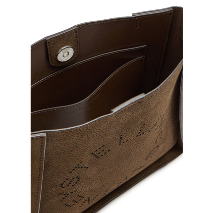 Stella McCartney Women's Logo Suede Crossbody Bag Mocha