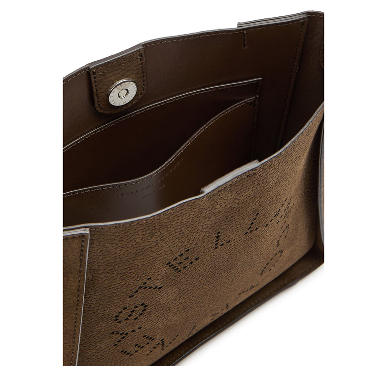 Stella McCartney Women's Logo Suede Crossbody Bag Mocha