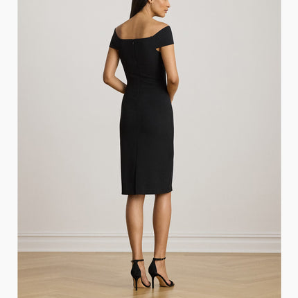 Polo Ralph Lauren Women's Twist-Front Crepe Cocktail Dress Black