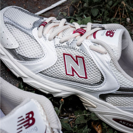 New Balance 530 Sea Salt with White and Mercury Red MR530SZ