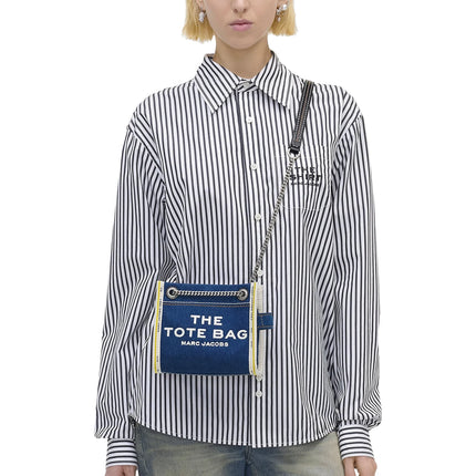 Marc Jacobs Women's The Denim Chain Crossbody Tote Bag Dark Wash