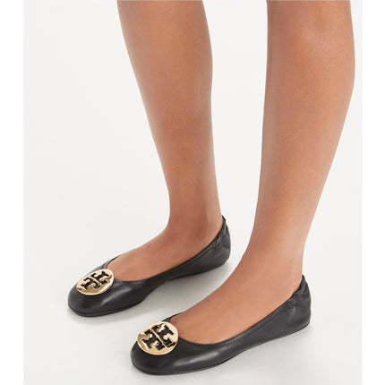 Tory Burch Women's Minnie Travel Ballet Perfect Black/Gold