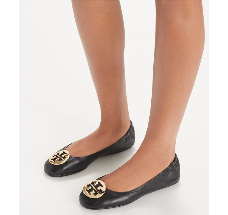 Tory Burch Women's Minnie Travel Ballet Perfect Black/Gold