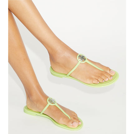 Tory Burch Women's Mini Miller Jelly Sandal Garden Mint/Silver