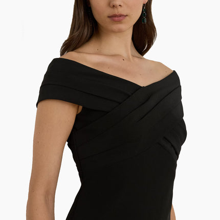 Polo Ralph Lauren Women's Crepe Off-the-Shoulder Cocktail Dress Black
