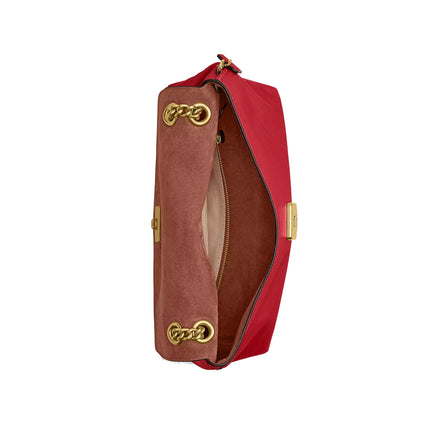 Coach Women's Chelsea Shoulder Bag 30 With Chain Brass/Scarlet