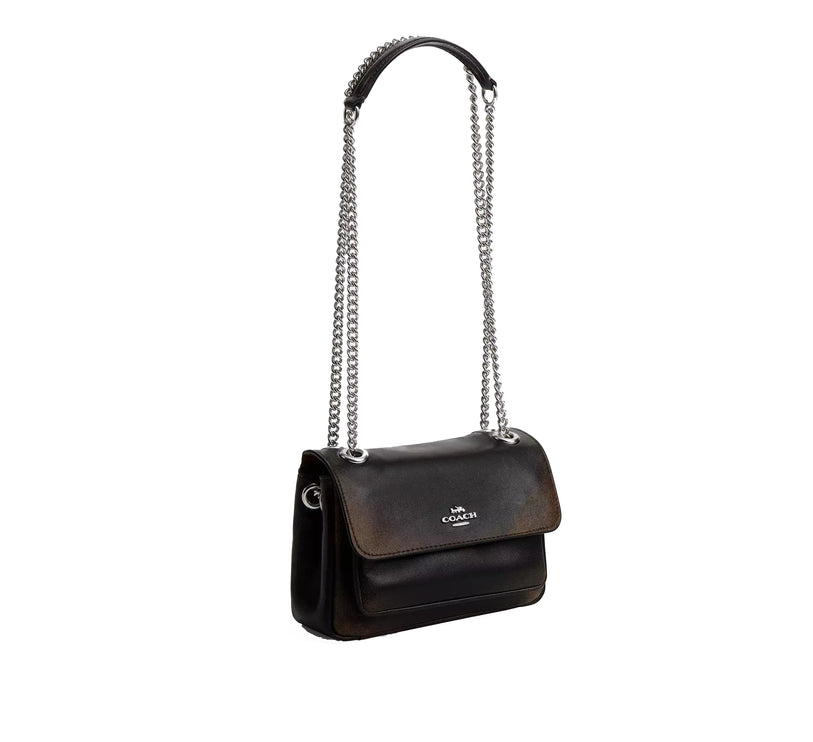 Coach Women's Elodie Crossbody Bag 18 In Loved Leather Silver/Black Brown