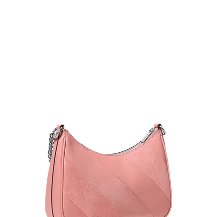Michael Kors Women's Jet Set Travel Large Convertible Pochette Bag Sunset Rose/Silver