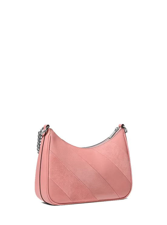 Michael Kors Women's Jet Set Travel Large Convertible Pochette Bag Sunset Rose/Silver