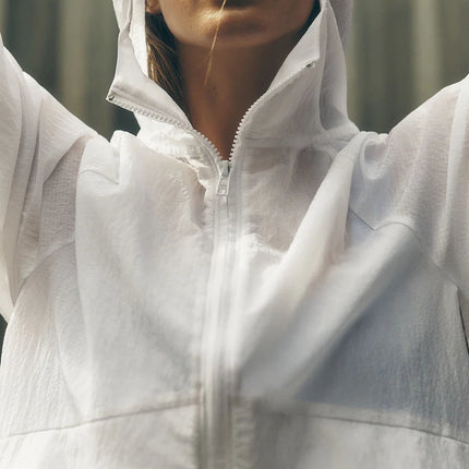 alo Women's Ripstop Electric Jacket White