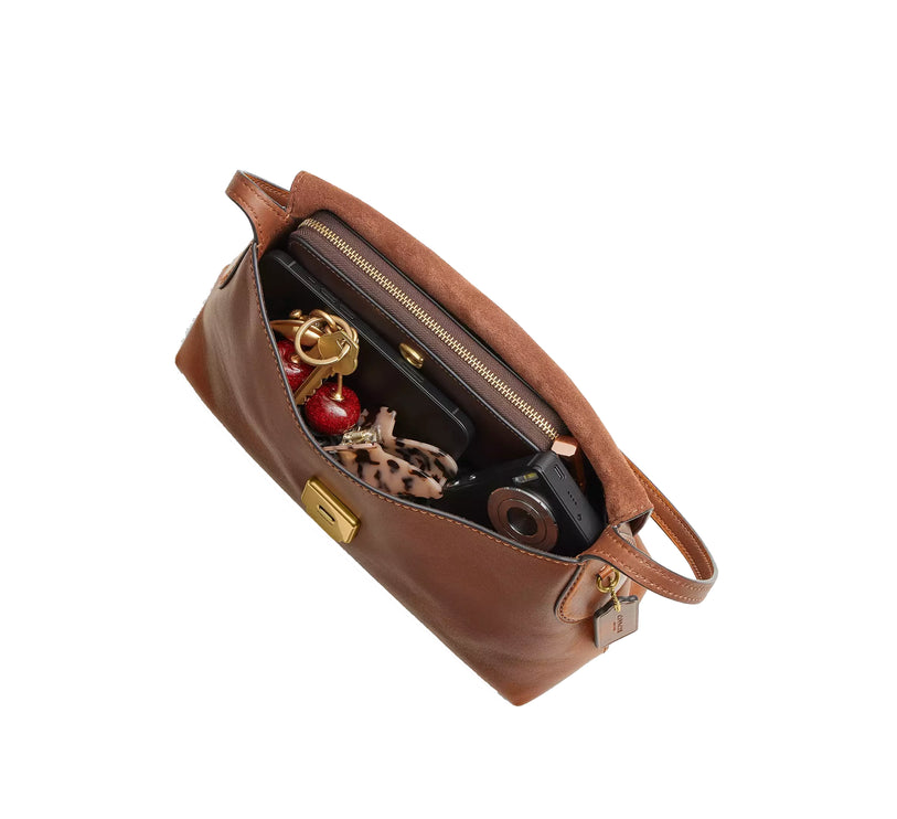 Coach Women's Chelsea Shoulder Bag 30 In Loved Leather Brass/Brown