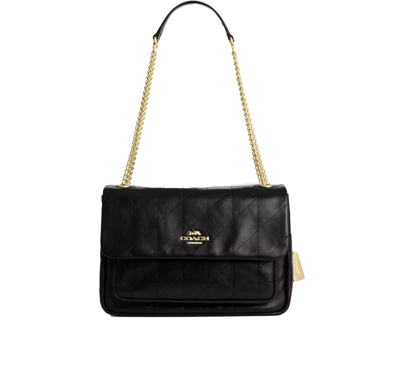 Coach Women's Elodie Crossbody Bag With Quilting Gold/Black