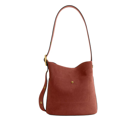 Coach Women's Bleecker Bucket Bag Suede/Brass/Clay