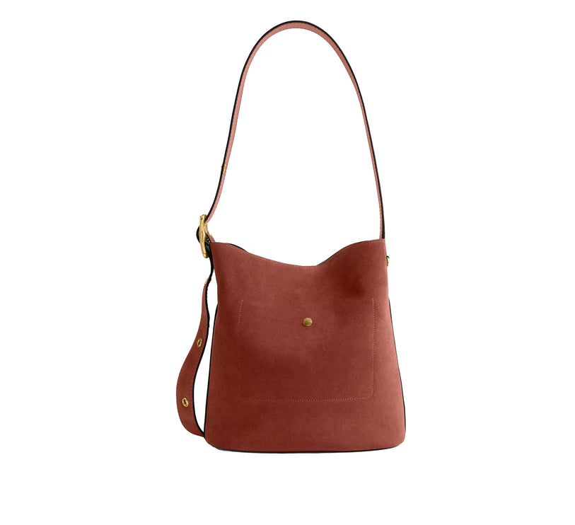 Coach Women's Bleecker Bucket Bag Suede/Brass/Clay