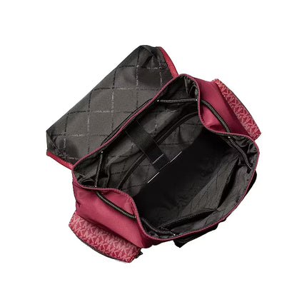 Michael Kors Unisex Cooper Signature Logo and Nylon Backpack Cherry