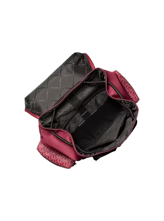 Michael Kors Unisex Cooper Signature Logo and Nylon Backpack Cherry