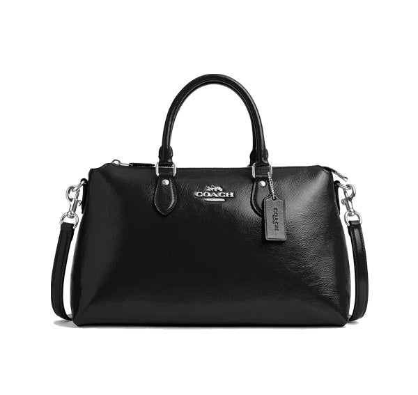 Coach Women's Georgia Satchel Bag Silver/Black