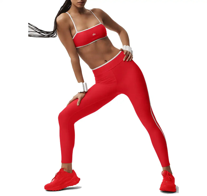 alo Women's Airlift High Waist Charger 7/8 Legging Bright Red/White