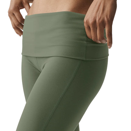 alo Women's ALO Softsculpt Foldover Flare Legging (Regular) Bamboo Green