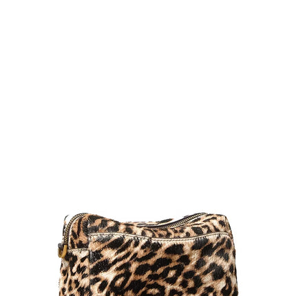 Michael Kors Women's Bryant Small Leopard Print Calf Hair Convertible Crossbody Bag Burnt Khaiki