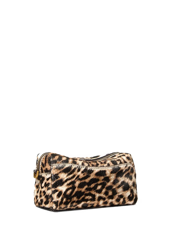 Michael Kors Women's Bryant Small Leopard Print Calf Hair Convertible Crossbody Bag Burnt Khaiki