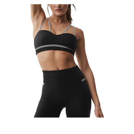 alo Women's Airbrush Fast Track Bra Black/White