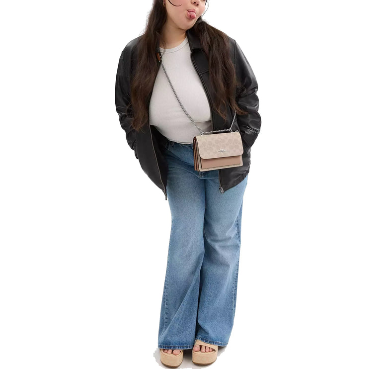 Coach Women's Mini Klare Crossbody Bag In Signature Canvas Silver/Sand/Taupe