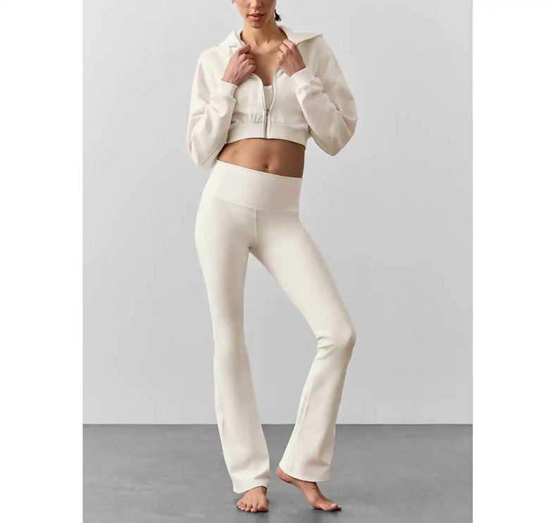 alo Women's Airbrush High-Waist Bootcut Legging Ivory
