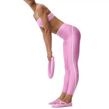 alo Women's Airlift High Waist Charger 7/8 Legging Candy Heart Pink/White