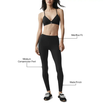 alo Women's Airbrush Mid-Rise 7/8 Legging Black