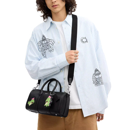 Coach Unisex Coach x Brain Dead Compass Bag 25 With Darby Dino And Charm Black