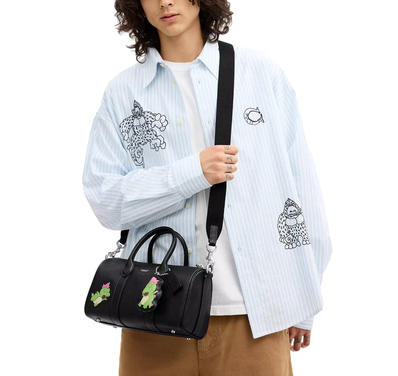 Coach Unisex Coach x Brain Dead Compass Bag 25 With Darby Dino And Charm Black